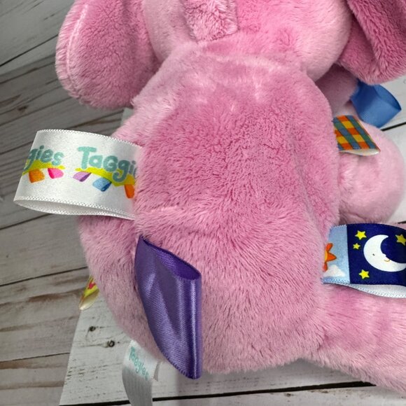 Taggies Pink Elephant Ribbon Tags Rattle Plush Stuffed Animal - Picture 5 of 9